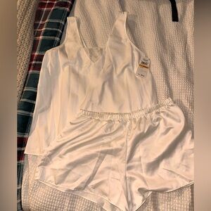 Flora Nikrooz White Satin Pajama Set